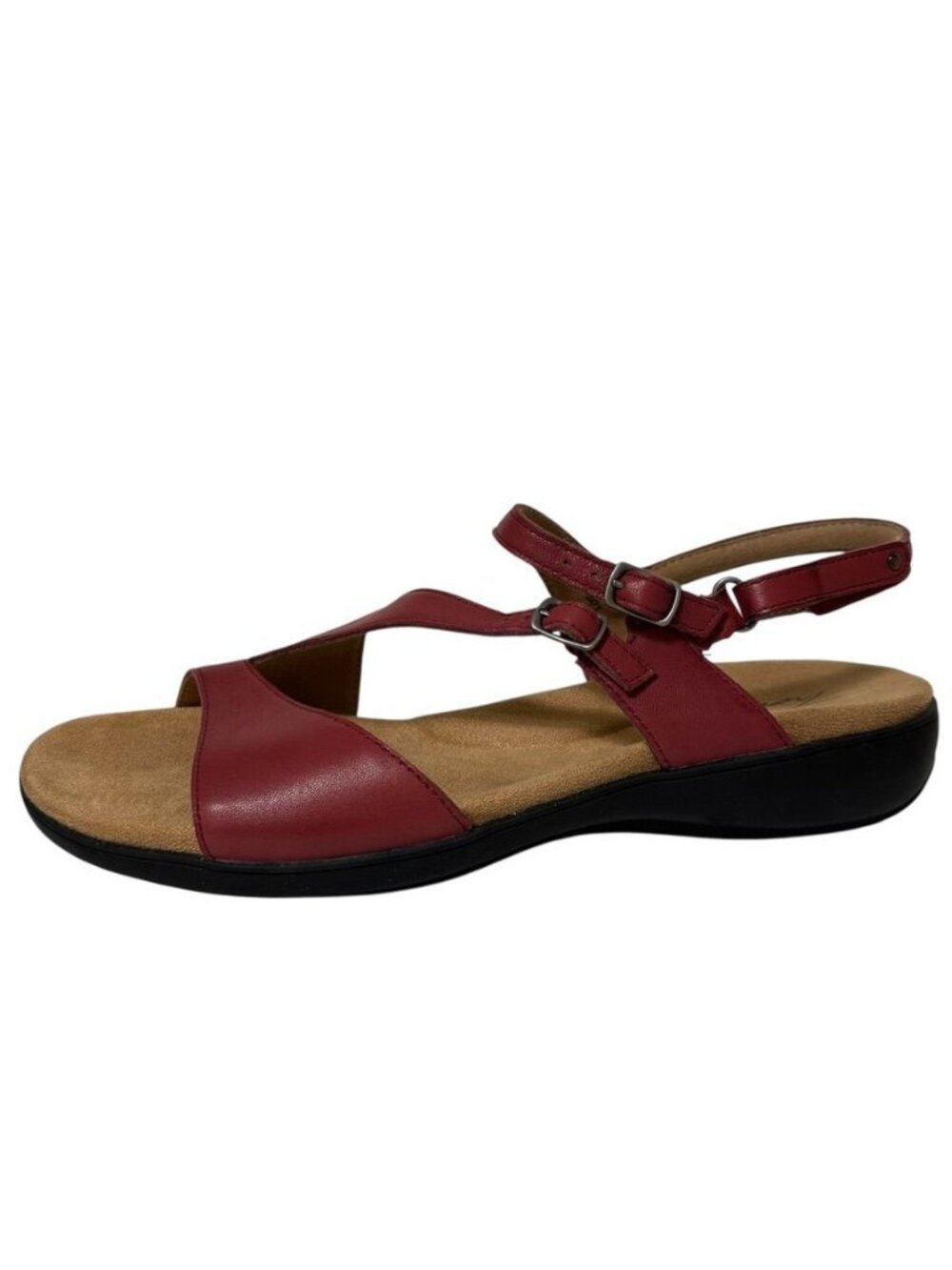 Trotters Riva Red Sandals Strappy Adjustable Buckles Velcro Comfort Size 11